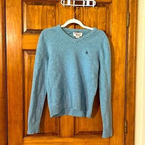Penguin sweater (SHRUNK) V-Neck robins egg blue size large (xsmall)